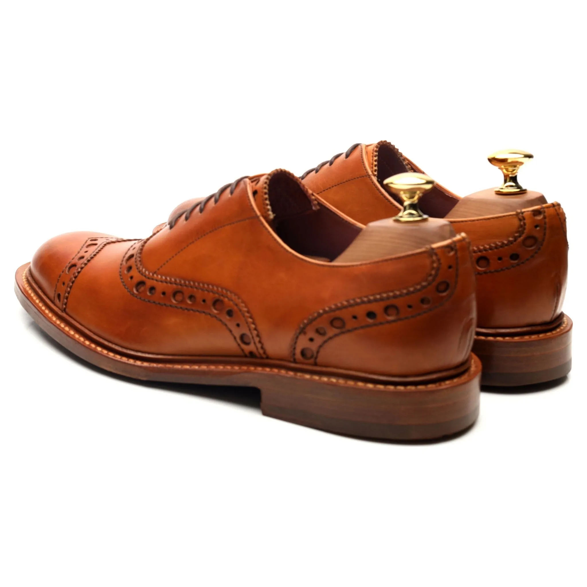 Women's Tan Brown Leather Oxford Brogues UK 6 F