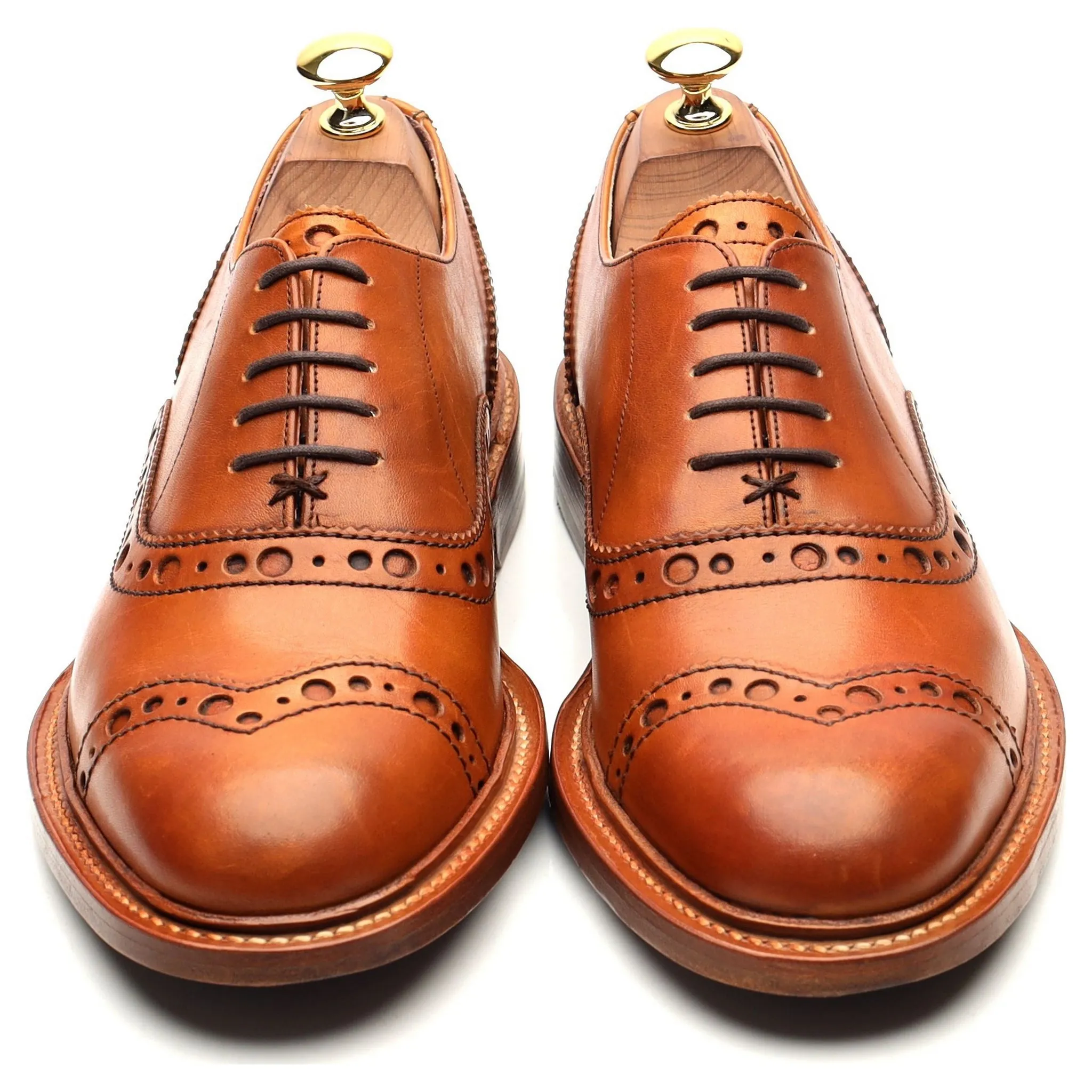 Women's Tan Brown Leather Oxford Brogues UK 6 F