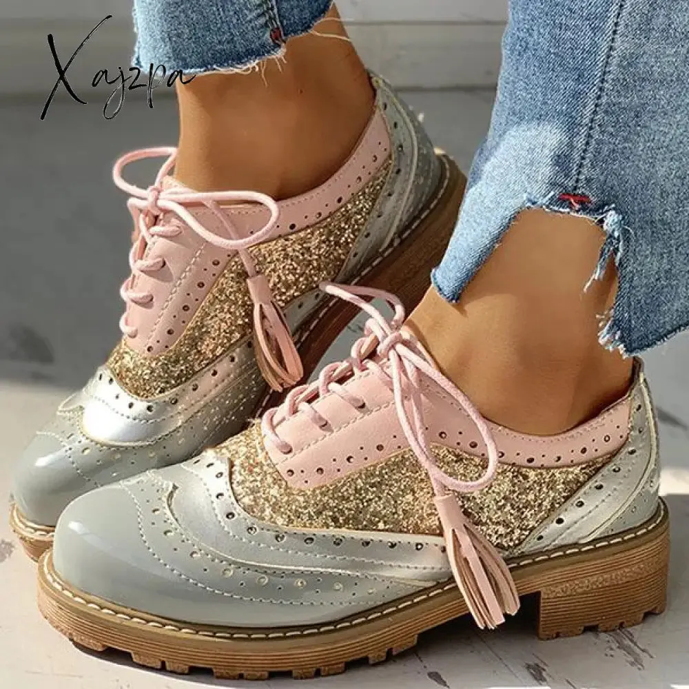 Xajzpa - Women Vintage Oxford Brogues Shoes