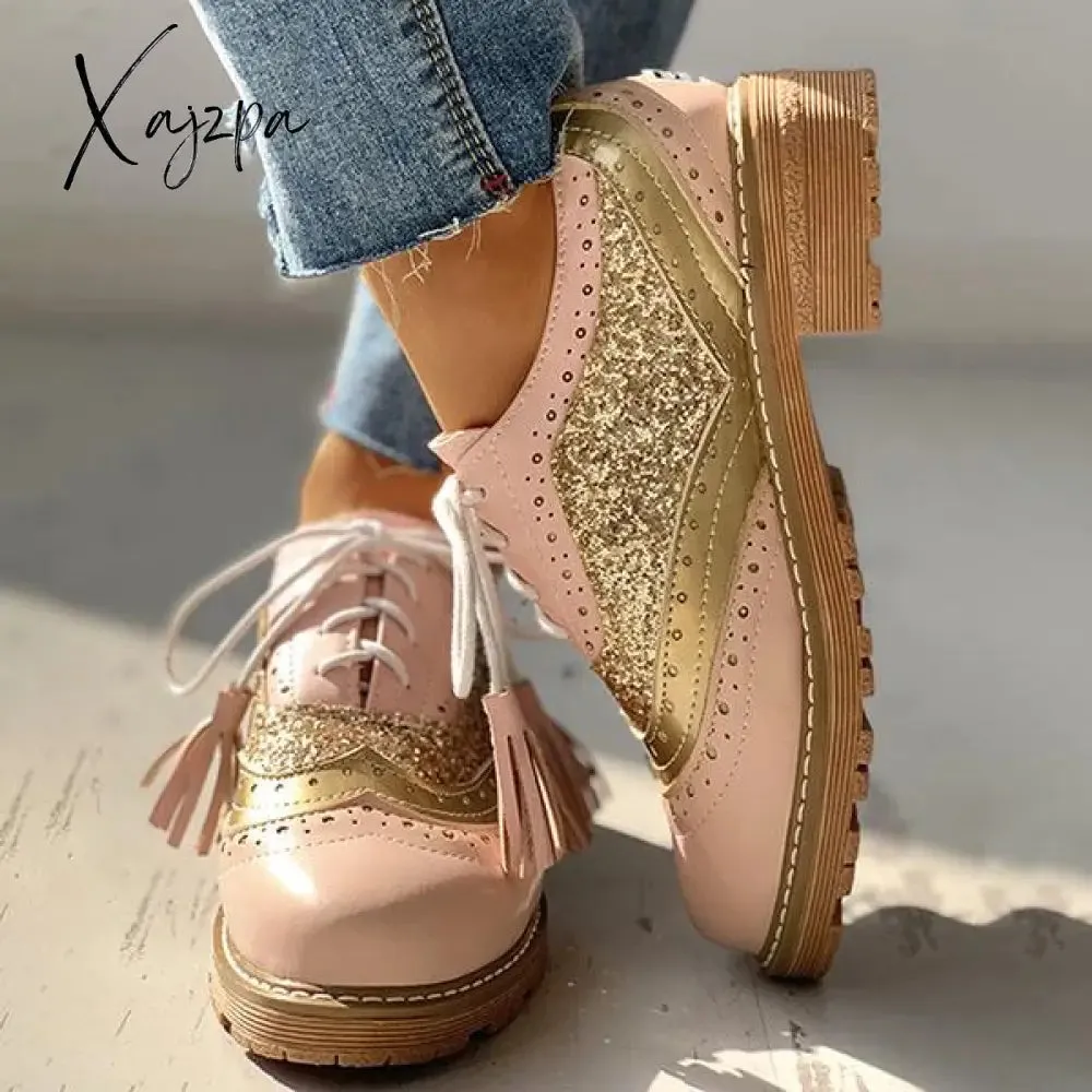 Xajzpa - Women Vintage Oxford Brogues Shoes