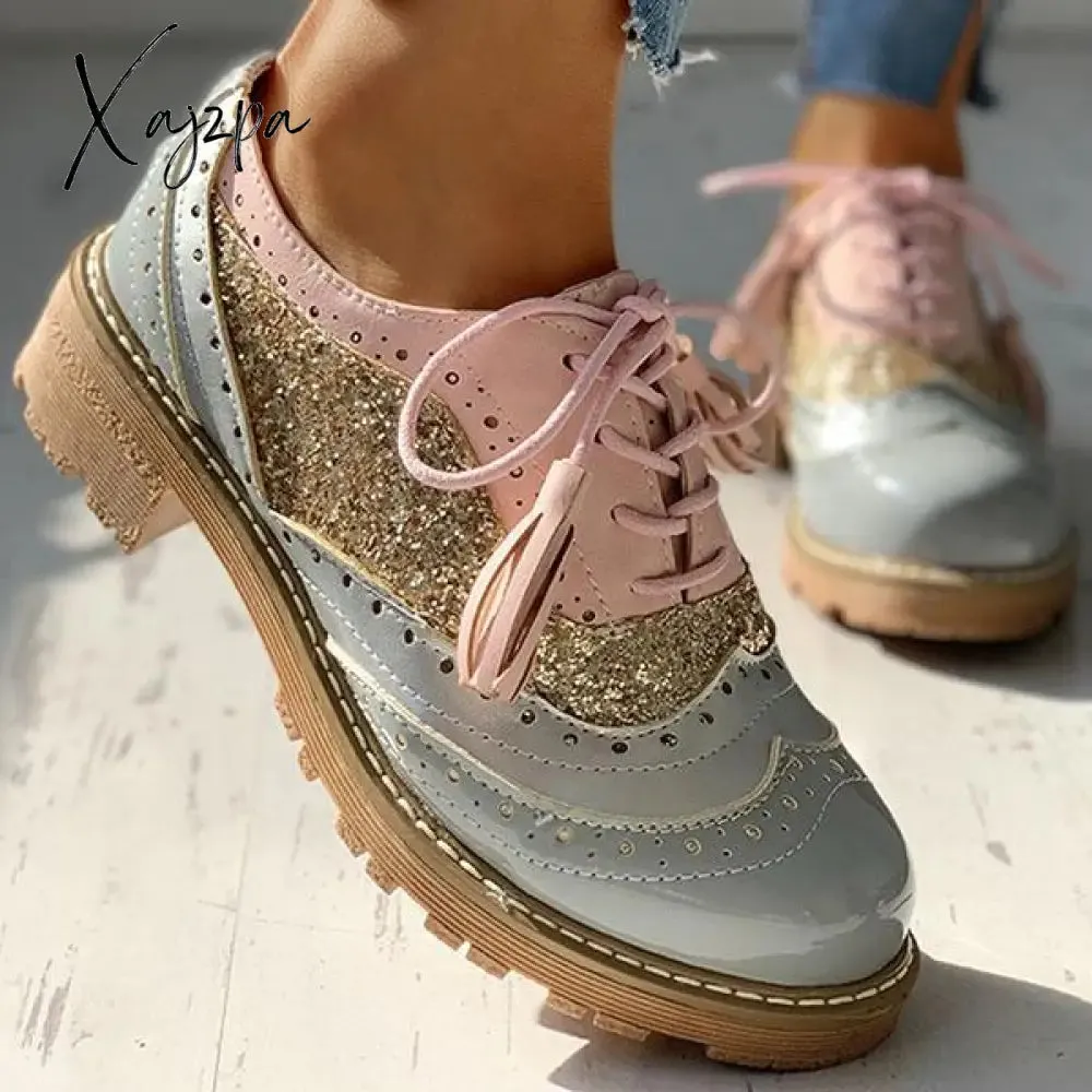 Xajzpa - Women Vintage Oxford Brogues Shoes