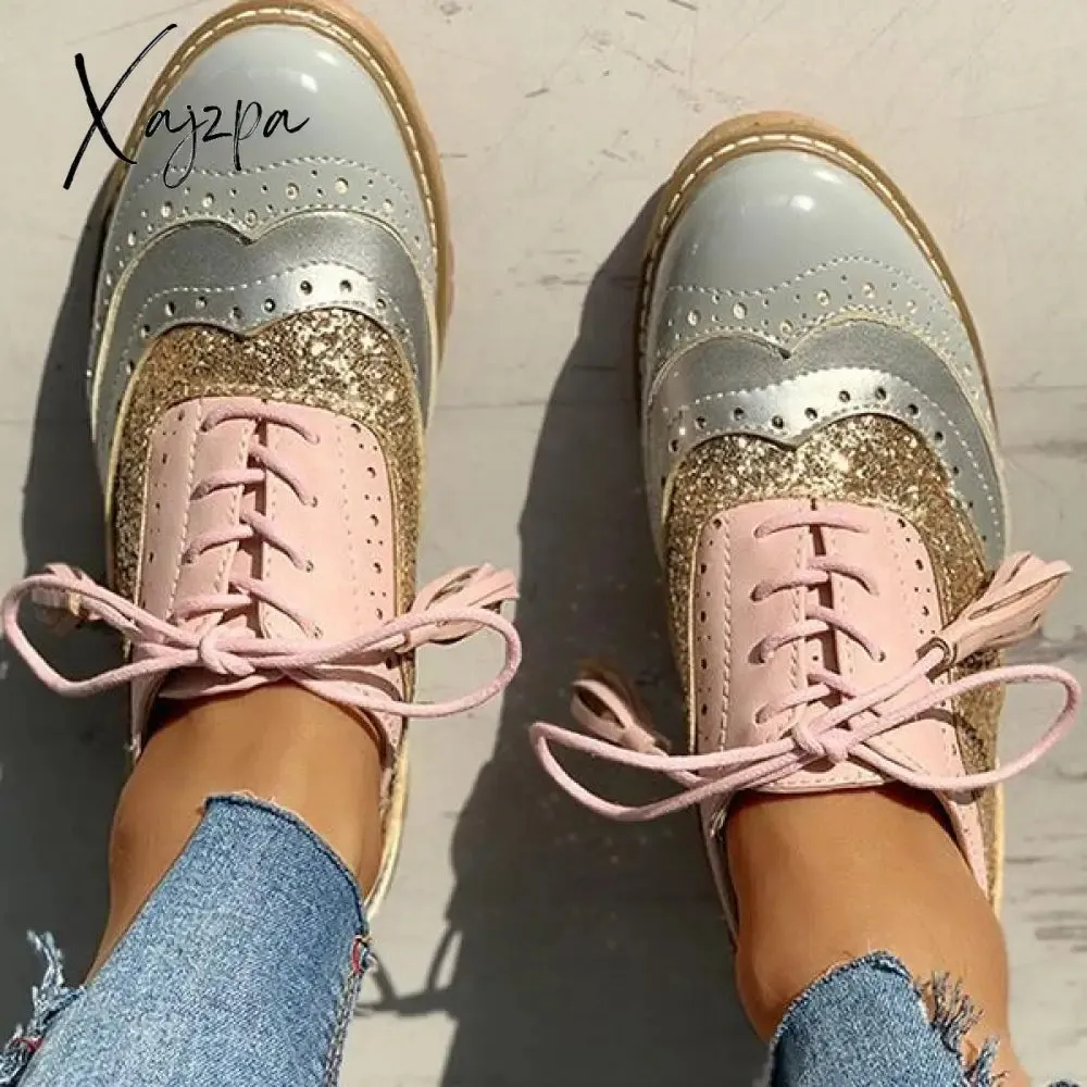 Xajzpa - Women Vintage Oxford Brogues Shoes