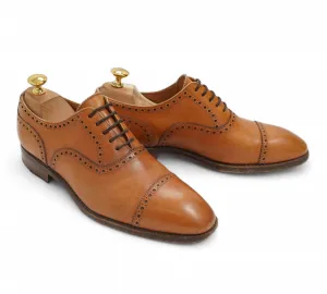 Yanko - Tan Brogue Cap Toe Oxfords UK 7/EU 41