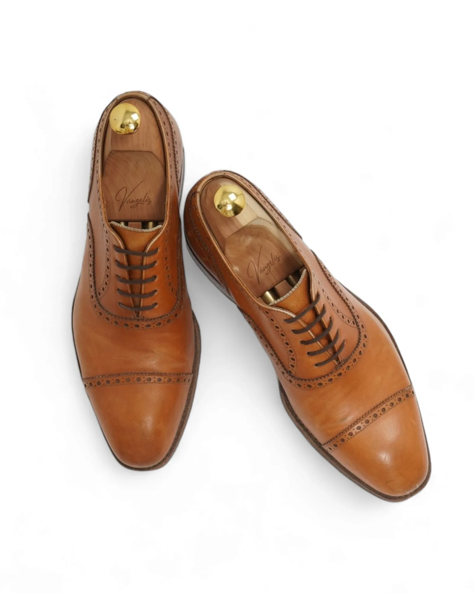 Yanko - Tan Brogue Cap Toe Oxfords UK 7/EU 41